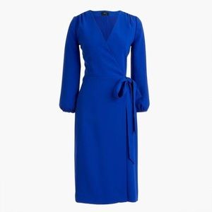 J.Crew Classic Wrap Dress Size 4 S Small in Blue